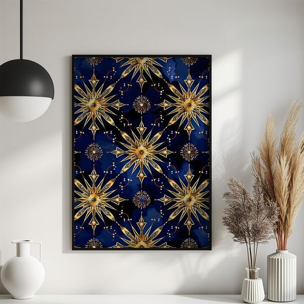Постер "Stars Ornament" wms044_stars_ornament_white_antiblik_a1 фото