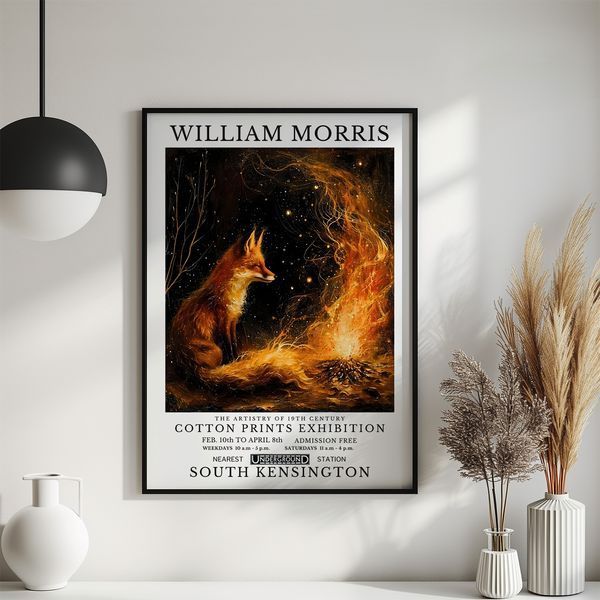 Постер "Fox and Fire" wms004_fox_and_fire_white_antiblik_a1 фото