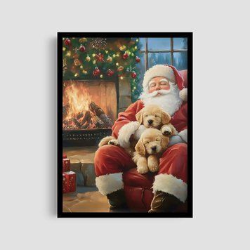 Постер "Cozy With Santa" ny023_cozy_with_santa_white_antiblik_a1 фото