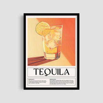 Постер "Tequila Cocktail" cts060_tequila_cocktail_white_antiblik_a1 фото