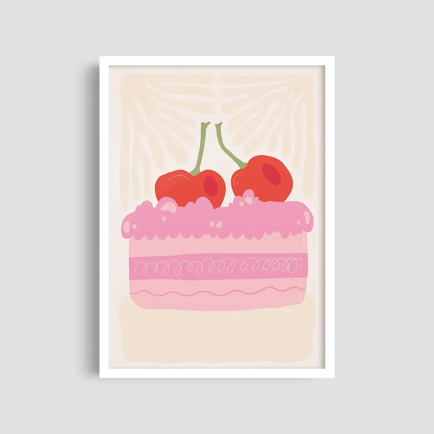 Картина в белой раме Roomy "Strawberry Cake"