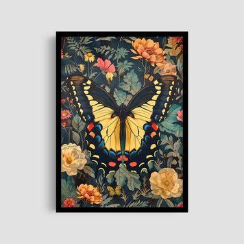 Постер "Yellow Butterfly" wms036_yellow_butterfly_white_antiblik_a1 фото