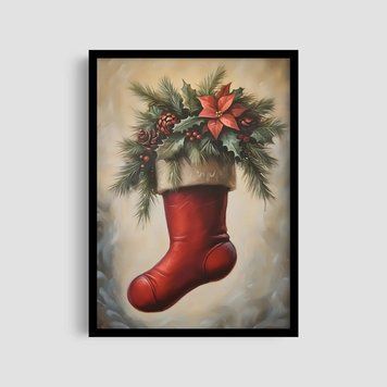 Постер "Festive Stocking" ny024_festive_stocking_white_antiblik_a1 фото