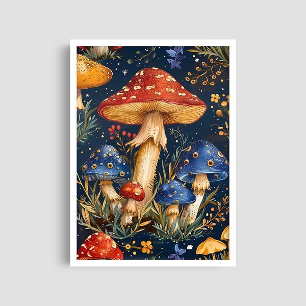 Постер "Space Mushroom" wms051_space_mushroom_white_antiblik_a1 фото