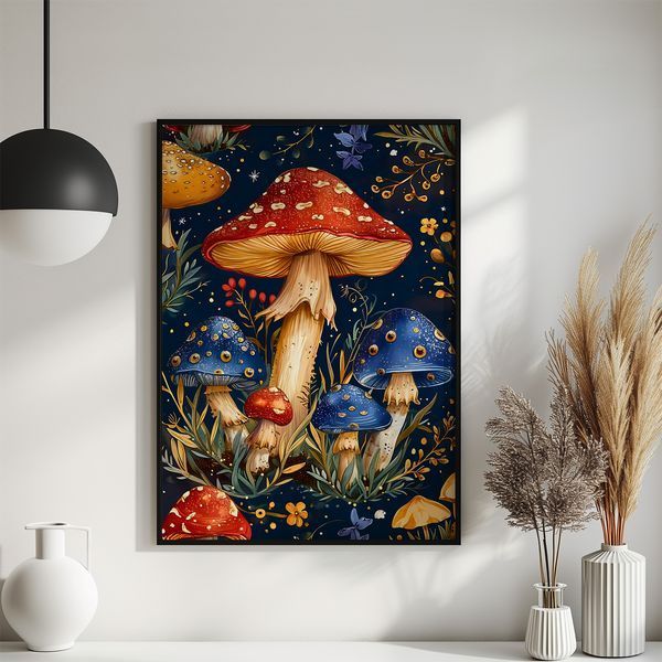 Постер "Space Mushroom" wms051_space_mushroom_white_antiblik_a1 фото