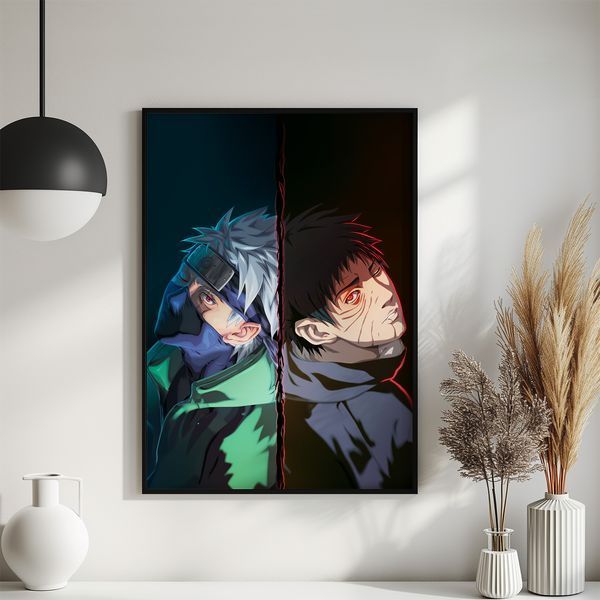 Постер "Kakashi Obito Split" ame015_Kakashi_Obito_Split_white_antiblik_a1 фото