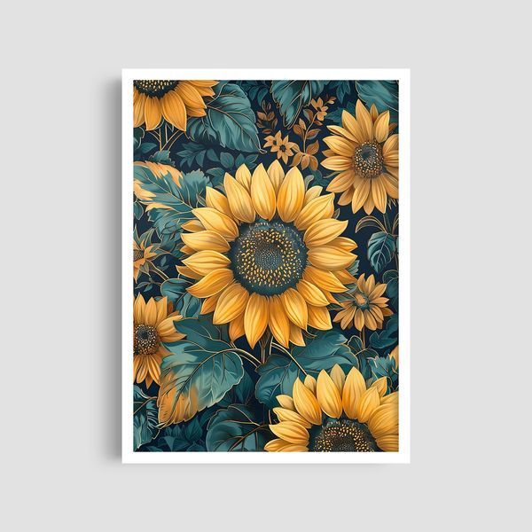 Постер "Sunflowers" wms035_sunflowers_white_antiblik_a1 фото