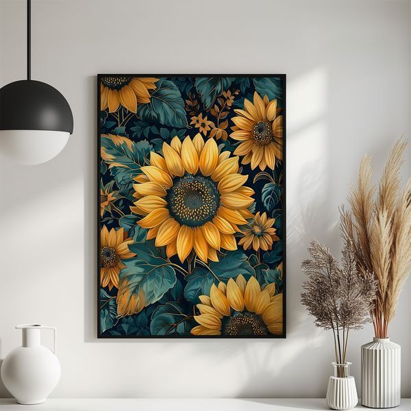 Постер "Sunflowers" wms035_sunflowers_white_antiblik_a1 фото