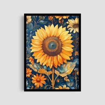 Постер "Sunflower" wms038_sunflower_white_antiblik_a1 фото