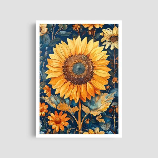 Постер "Sunflower" wms038_sunflower_white_antiblik_a1 фото